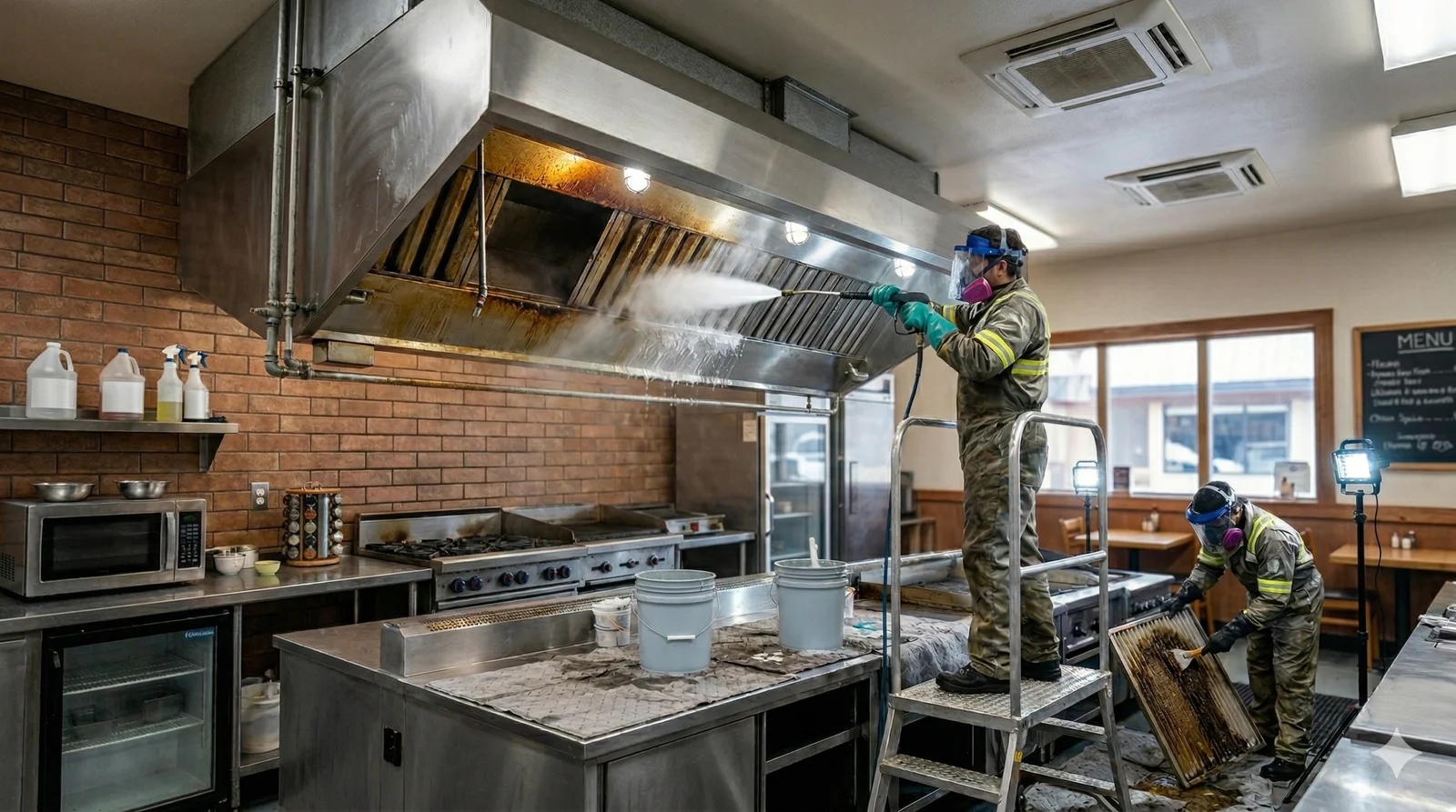 Nettoyage de conduits de ventilation et de gaines en cuisine professionnelle